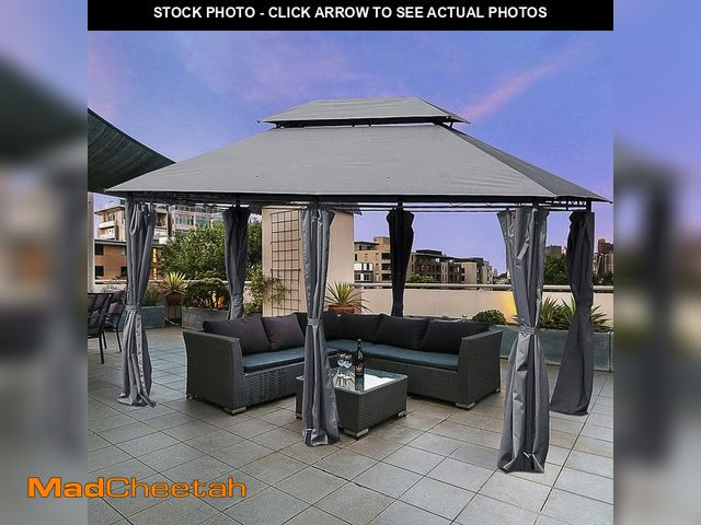 Lot 74-12561379 - *SEE DETAILS* outsunny 10 ft. x 13 ft. 2-Tier Steel Outdoor Garden Gazebo With Vented Soft Top Canop...