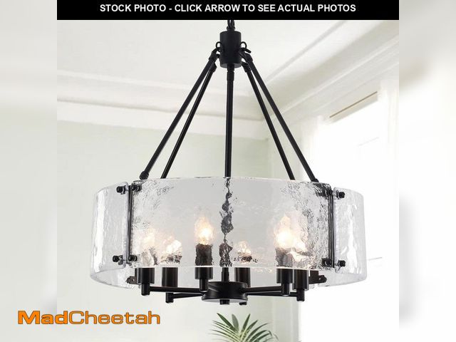 Lot 74-13795941 - ADSENSTY 6-Light Black Chandelier Hanging Pendant Light for Dining Room or Kitchen - USED