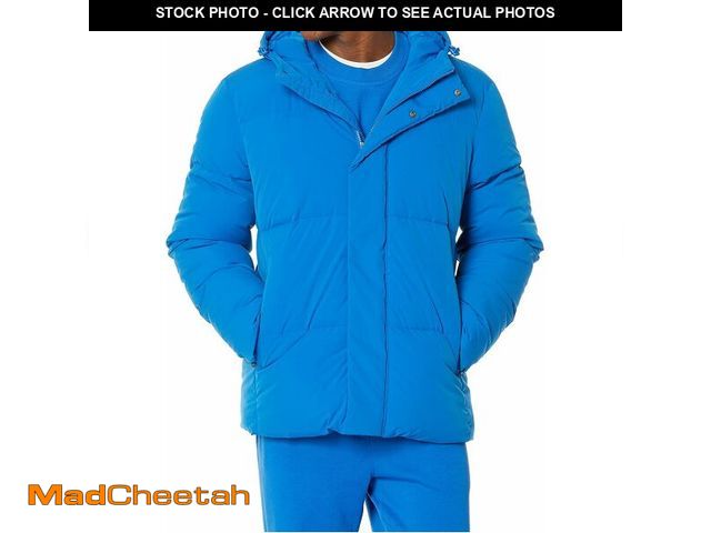 Lot 74-13064333 - Essentials Men's Mid-Length Hooded Puffer Coat (Available in Big &amp; Tall), Bright Blue, 3X-Large ...