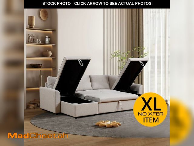 Lot 74-13070673 - Eafurn Reversible Sleeper Sectional Sofa with Double Storage Chaise Lounge, U Shape Convertible Pull...