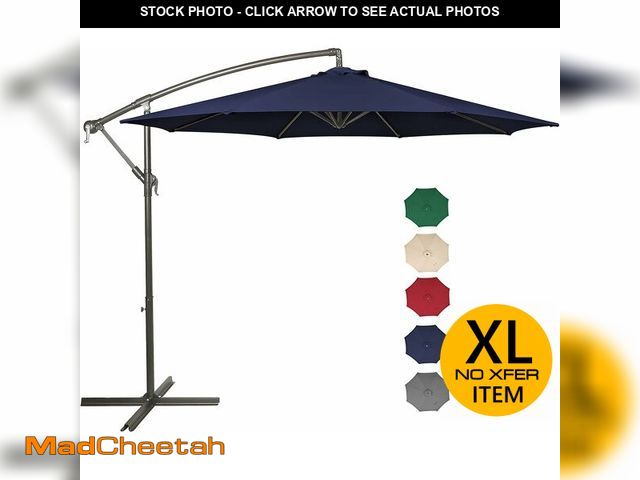 Lot 74-13072723 - (MISSING HARDWARE) HOPEHOME 10 Ft Offset Patio Umbrella Outdoor Cantilever Market Hanging Umbrellas ...
