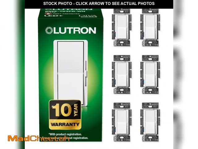 Lot 74-12180671 - Lutron Diva LED+ Dimmer Light Switch for Dimmable LED, Halogen, and Incandescent Bulbs, 150 Watt, Si...