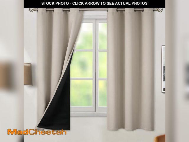 Lot 74-12433648 - BGment Thermal Insulated 100% Blackout Curtains for Bedroom with Black Liner, Double Layer Full Room...