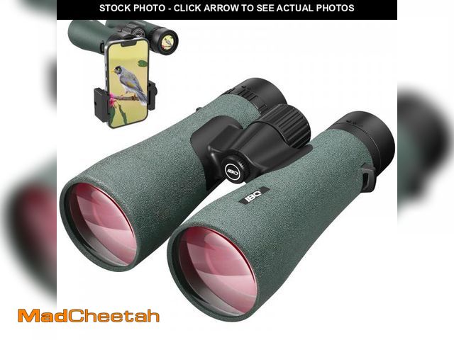Lot 74-12075224 - 12x50 UHD Binoculars for Adults High Powered with Upgraded Phone Adapter - Large View, Lightweight, ...