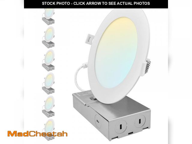 Lot 74-12300334 - LUXRITE 6 Inch Canless Spotlight, LED Recessed Lighting, 5CCT 2700K-5000K, Dual Dimmable, 800/1050/1...