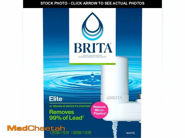 Lot 74-14265422 - Brita Faucet Mount Water Filter System, White, No-Wait Filtration, Easy Install, Multi-Use Tap Water...