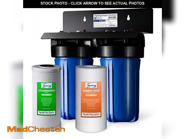 Lot 74-12098306 - iSpring WGB21B 2-Stage Whole House Water Filtration System, with 10" x 4.5" Sediment CTO(Chlorine, T...