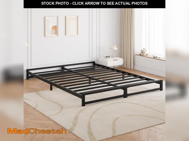 Lot 74-12137010 - IDEALHOUSE 6 Inch Full Size Bed Frame Heavy Duty Metal Platform Bed Frame with Steel Slat Support, M...