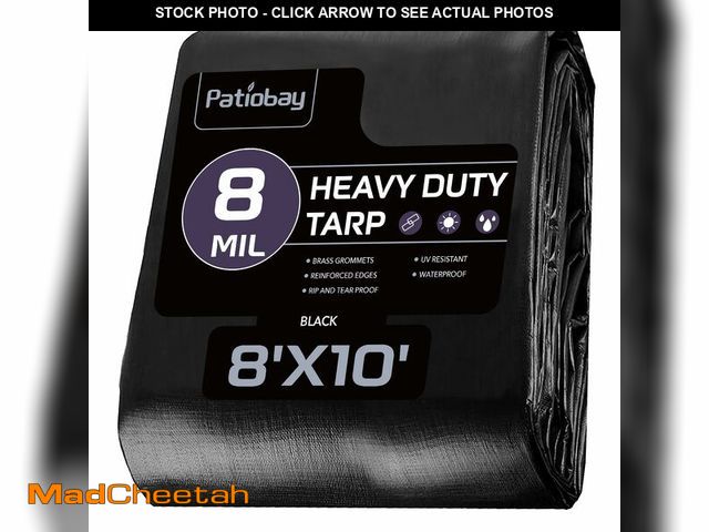 Lot 74-14271067 - Patiobay Tarp 8x10 Feet, 8 Mil Waterproof Tarps Heavy Duty with Grommets Every 23.6", Thick Plastic ...
