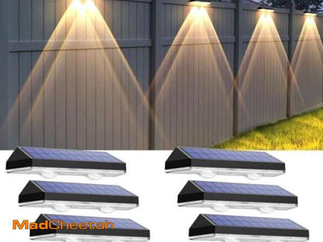 Lot 74-11556820 - Solar Fence Lights Outdoor - 2700/4000/6000K 3 Mode, IP65 Waterproof Fence Solar Lights Outdoor, Fen...