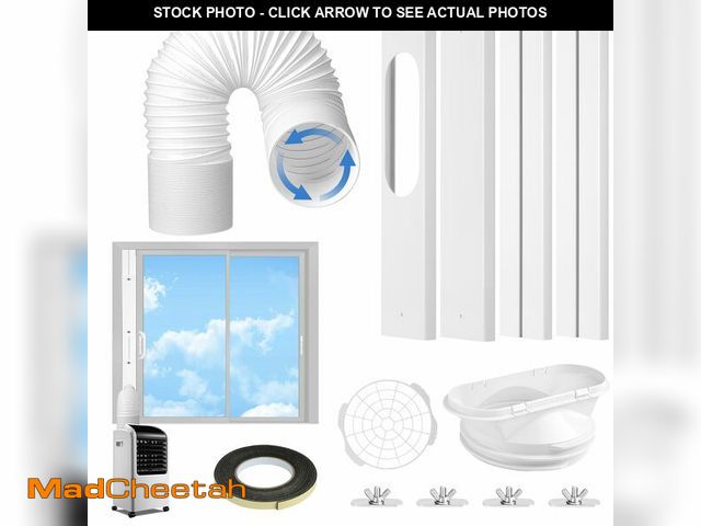 Lot 74-14145669 - Byesly Universal Portable AC Window Kit, AC Window Vent Kit with 5.9"x59" Anti-Clockwise Exhaust Hos...