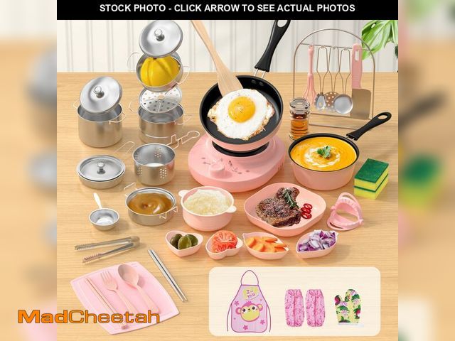 Lot 74-13569675 - Gotoofun Kids Cooking Set Real for Ages 8-12, Real Montessori Mini Kitchen Tools with Stove Burner &...