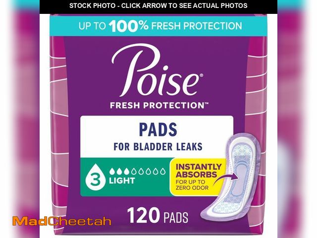 Lot 74-12704832 - Poise Incontinence Pads &amp; Postpartum Incontinence Pads, 3 Drop Light Absorbency, Regular Length,...