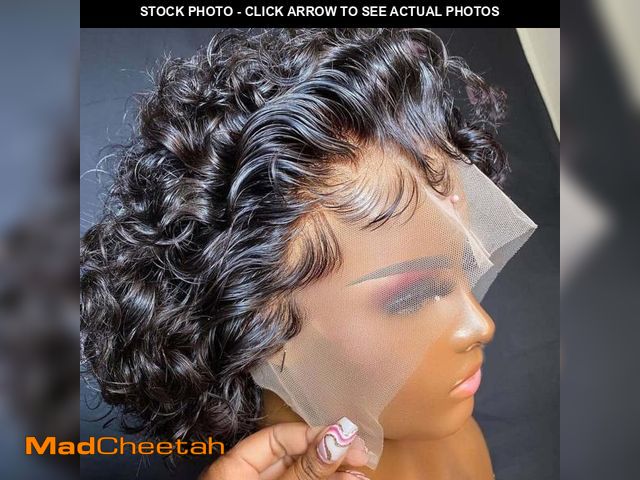 Lot 74-12308206 - INSTASTYLE Short Curly Pixie Cut Lace Front Wigs 6 inch, 13X1 Human Hair HD Lace Front Wigs Plucked ...