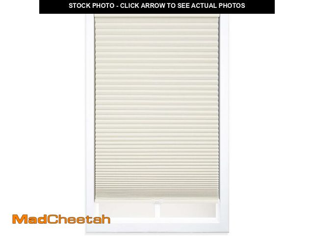 Lot 74-12544685 - (MISSING HARDWARE) DEZ FURNISHINGS Cordless 1.5" Blackout Cellular Shade, 57"W x 72"H, Cream - UNUSE...