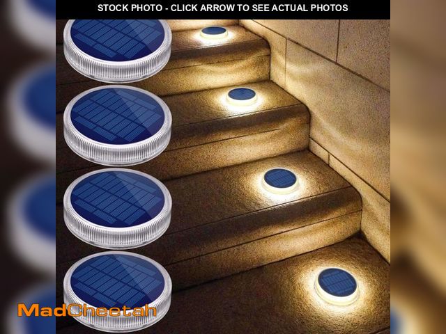 Lot 74-12222696 - YiLaie Solar Step Lights Outdoor Waterproof, Warm White Stair Lights Solar Powered for Steps Deck St...