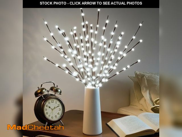 Lot 74-12971319 - DK177 4 Pack Led Branch Light Battery Operated Lighted Branch Vase Filler Willow Tree Artificial Lit...
