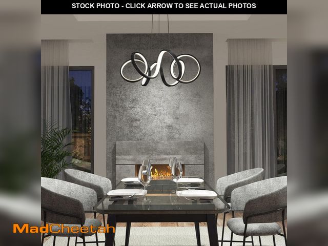 Lot 74-12916329 - Artika Ribbon 1-Light Black Modern Integrated LED Exterior Ceiling Hanging Porch Pendant-Light - UNU...