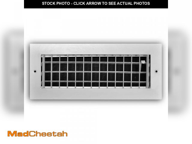 Lot 74-12413681 - Everbilt 12 in. x 4 in. 1-Way Aluminum Adjustable Wall/Ceiling Register in White - UNUSED