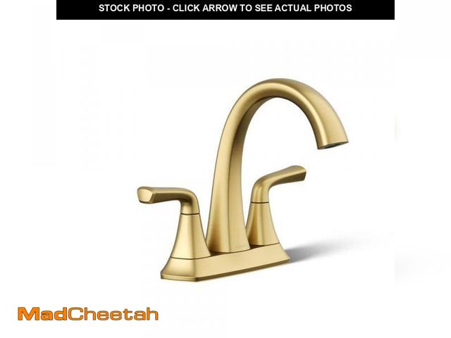 Lot 74-12410185 - KOHLER Sundae 4 in. Centerset 2-Handles Bathroom Faucet in Vibrant Brushed Moderne Brass - UNUSED