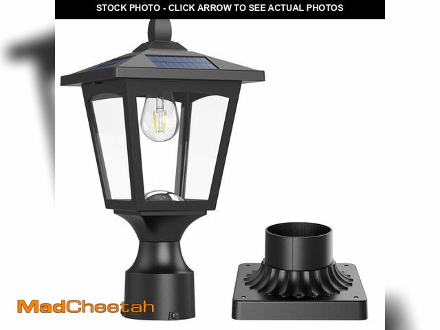 Lot 74-13719894 - Solar Post Lights, 6000K Dusk to Dawn Solar Lamp Post Light with Pier Mount Base, Solar Post Lights ...