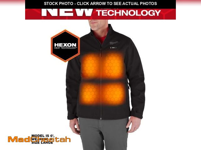 Lot 74-13136193 - Milwaukee Men's Large M12 12-Volt Lithium-Ion Cordless Tough Shell Black Heated Jacket with (1) 3.0 ...