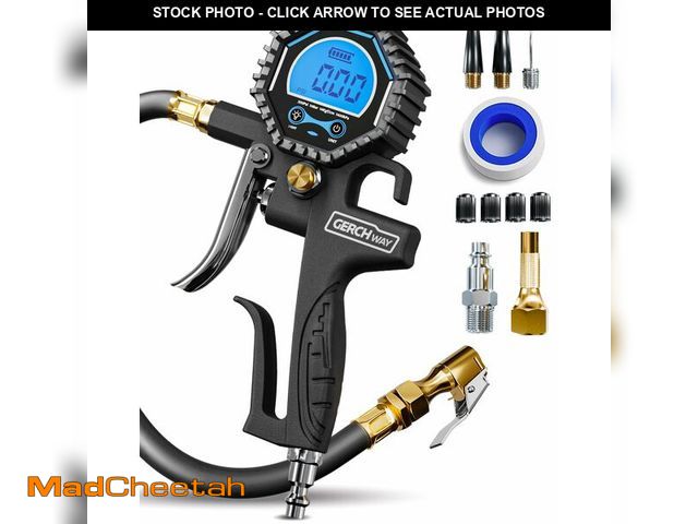 Lot 74-12711140 - Digital Tire Pressure Gauge with Inflator (3-200 PSI), Heavy Duty Air Chuck and Compressor Accessori...