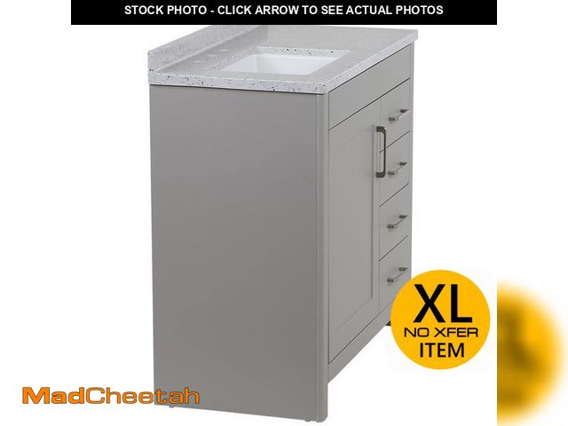 Lot 74-12673291 - Westcourt 36 in. W x 21.69 in. D x 34.25 in. H Single Sink Bath Vanity -Gray (Sink/Counter top not i...