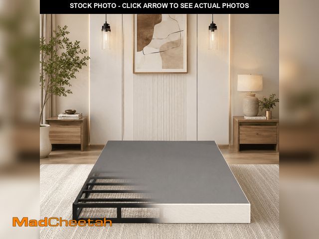Lot 74-14350491 - PIVOTIX Full box spring mattress, 9 inches in height, made of metal, with a removable fabric cover -...