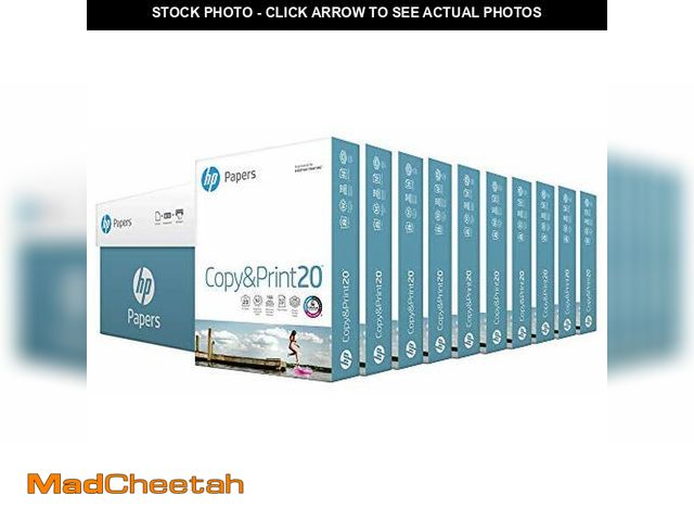 Lot 74-12664379 - (MISSING REAM) HP Printer Paper | 8.5 x 11 Paper | Copy &amp;Print 20 lb | 10 Ream Case - 5,000 Shee...