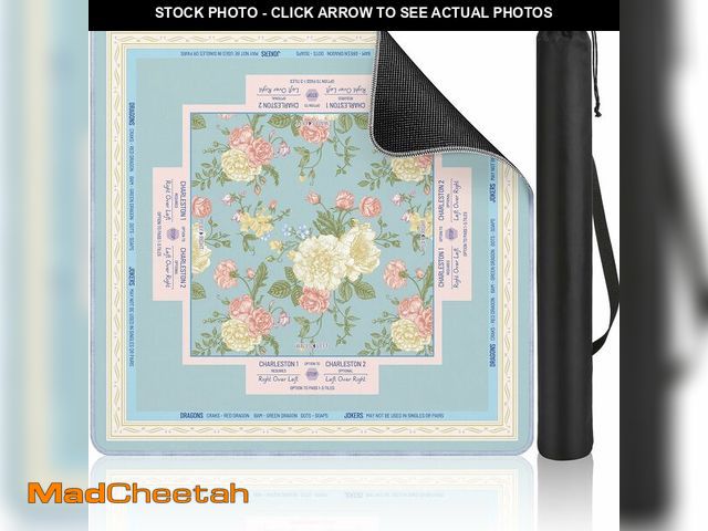 Lot 74-14430843 - Puresora Mahjong Mat Table with Rules Mah Jong Mat Neoprene Travel Chinoiserie Floral Majong Learnin...