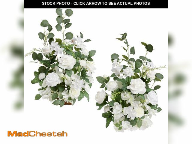 Lot 74-13951829 - Ling's moment 17.5" Tall Free Standing Artificial Flowers Arrangements 2 pcs Wedding Aisle Runner Ch...