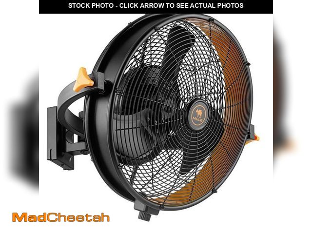 Lot 74-14319679 - MULE Wall Mount Wet Rated 18 in. Garage XL Matte Black Fan - UNUSED