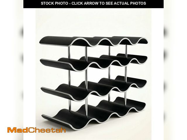 Lot 74-14265994 - Countertop or tabletop wine rack - Holds 15 bottles of wine - Premium engineered wood 3-tier wine ra...