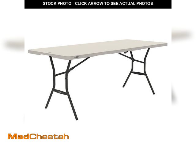 Lot 74-14589261 - Lifetime 6 ft. Fold-in-Half Table: Almond 80454 - UNUSED