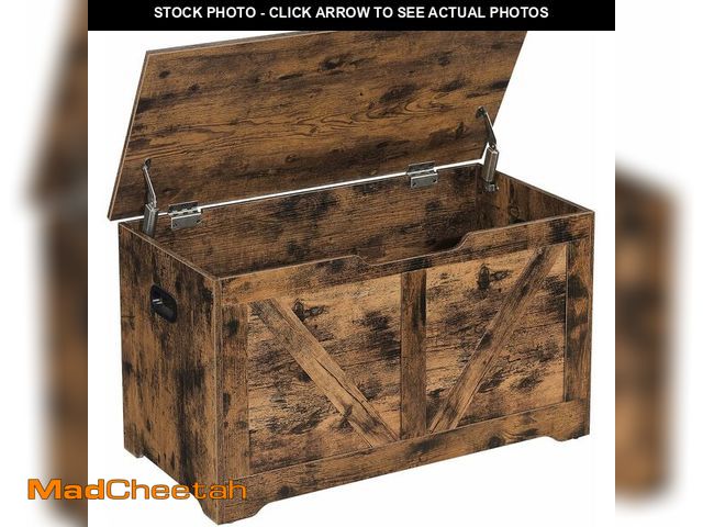 Lot 74-13042478 - VASAGLE Storage Chest, Storage Trunk with 2 Safety Hinges, Storage Bench, Shoe Bench, Farmhouse Styl...