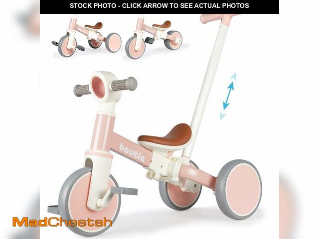 Lot 74-12600768 - Bautia Kids Tricycle for Toddlers 1-3 with Push Handle, 5 in 1 Baby Balance Bike Toy for 1-4 Years O...