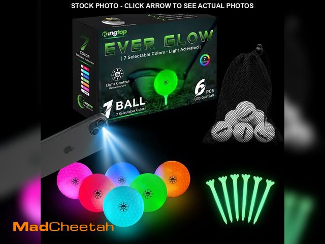 Lot 74-12604447 - KINGTOP EverGlow Glow in The Dark Golf Ball - Light Activated 7-Color LED Golf Balls, Light up Ball ...