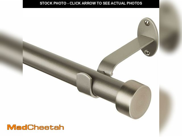 Lot 74-13041321 - Elrene Home Fashions Serena Single Curtain Rod for Curtains and Drapery with Contemporary Cap Finial...