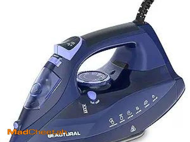 Lot 74-11905320 - BEAUTURAL Steam Iron for Clothes with Precision Thermostat Dial, Ceramic Coated Soleplate, 3-Way Aut...