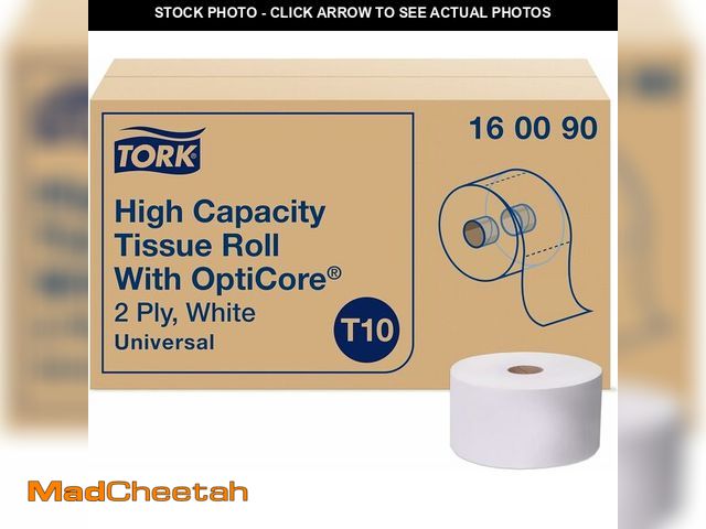 Lot 74-14305247 - Tork OptiCore Mid-size Toilet Paper Roll White T10, Universal, 2-ply, 12 x 2000 sheets, 160090 - UNU...