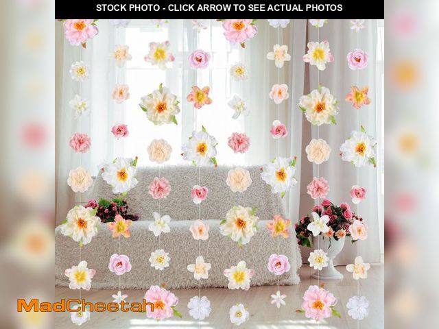 Lot 74-12308574 - Juinte 12 Pcs 79.2 ft Artificial Flower Garland Hanging Decorations Fake Floating Floral Garlands Da...