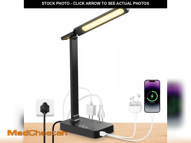 Lot 74-11551585 - Infiway Desk Lamp with USB Charging Port: LED Desk Lamps for Home Office - 1 USB-A, 1 Type-C Chargin...