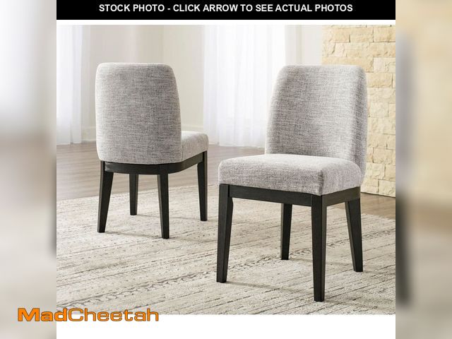 Lot 74-12900844 - Signature DESIGN BY ASHLEY Burkhaus Beige Polyester Upholstered Dining Chair Set of 2 - UNUSED