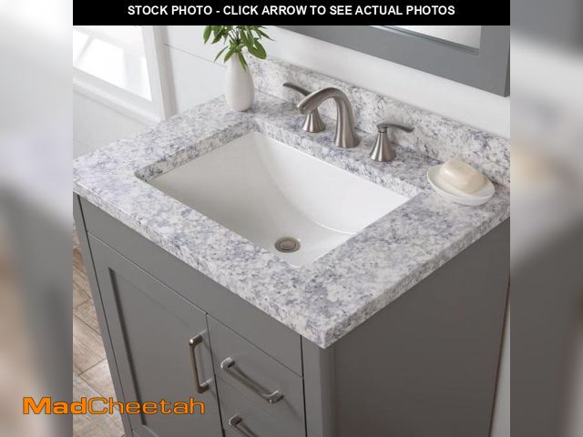 Lot 74-12054644 - Home Decorators Collection 31 in. W x 22 in. D Cultured Marble White Rectangular Single Sink Vanity ...
