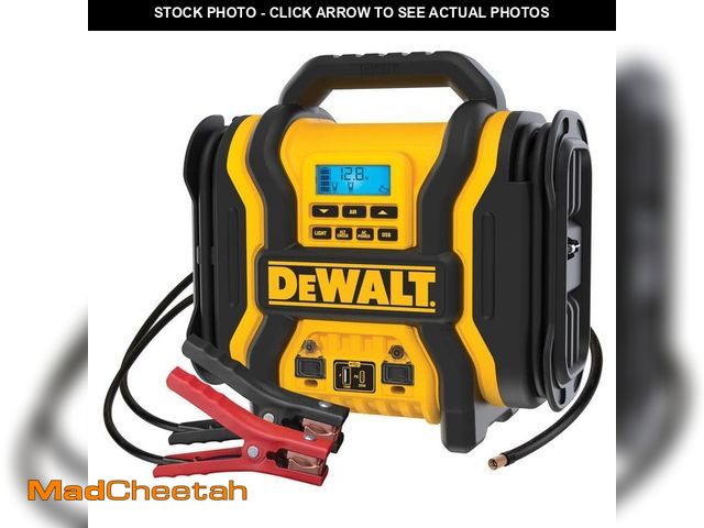 Lot 74-14436135 - DEWALT 2000-Peak Amp Portable Jump Starter with Digital Compressor, USB and AC Power Bank - UNUSED