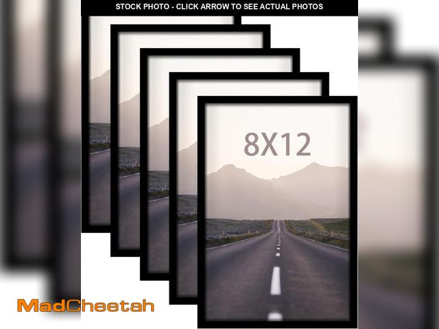 Lot 74-12326270 - Fisnish 8x12 Picture Frame 5 Pack, Black Poster Frames for Horizontal or Vertical Wall Mounting - UN...