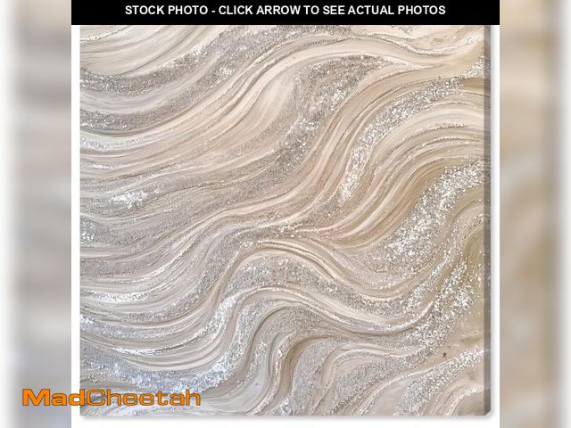 Lot 74-12511259 - Art Remedy Silver Waves I Canvas Minimalist Abstract, Gallery Wrapped, 40" x 40" - UNUSED