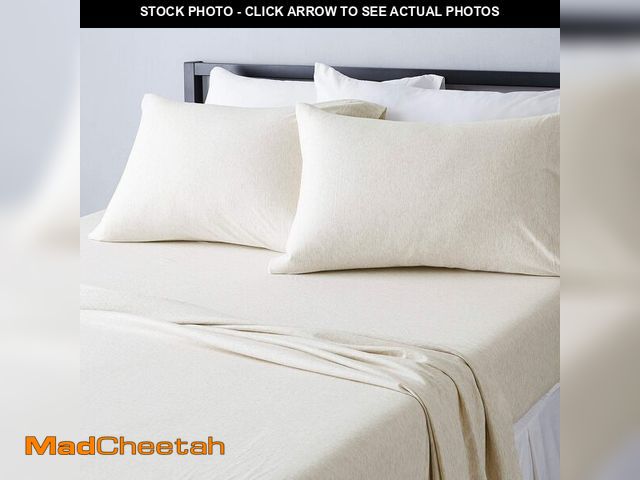 Lot 74-14264909 - Basics 4 Piece Bed Sheets Set, 100% Cotton Jersey, Includes Super Soft, Flat and Fitted Sheets, Pill...