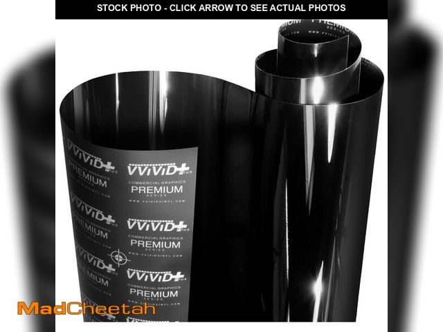 Lot 74-12661452 - VViViD+ Ultra Gloss Premium Vinyl Car Wrap Film (50ft x 5ft, Gloss Piano Black) - UNUSED